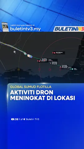 Aktiviti dron semakin meningkat di ruang udara laluan kapal ketika konvoi yang turut disertai 34 sukarelawan Malaysia itu, semakin hampir menuju Gaza. #BuletinTV3 #GlobalSumudFlotilla #GSF #MisiKemanusiaan