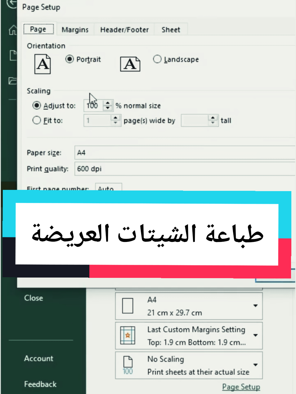 طباعة الشيتات العريضة دون تقسيم الجدول او فقدان باقي معلومات الجداول كاملة #تعلم_الإكسل #اکسل #Excel #مهارات_الحاسوب #طباعة 