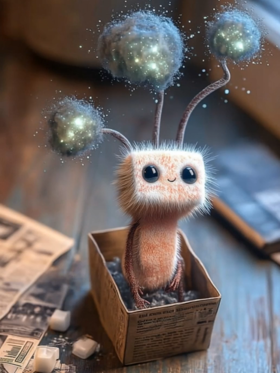 She lives in my living room. Would you want her as a pet?  #creature #magical #whimsical #greenloftai #funny 