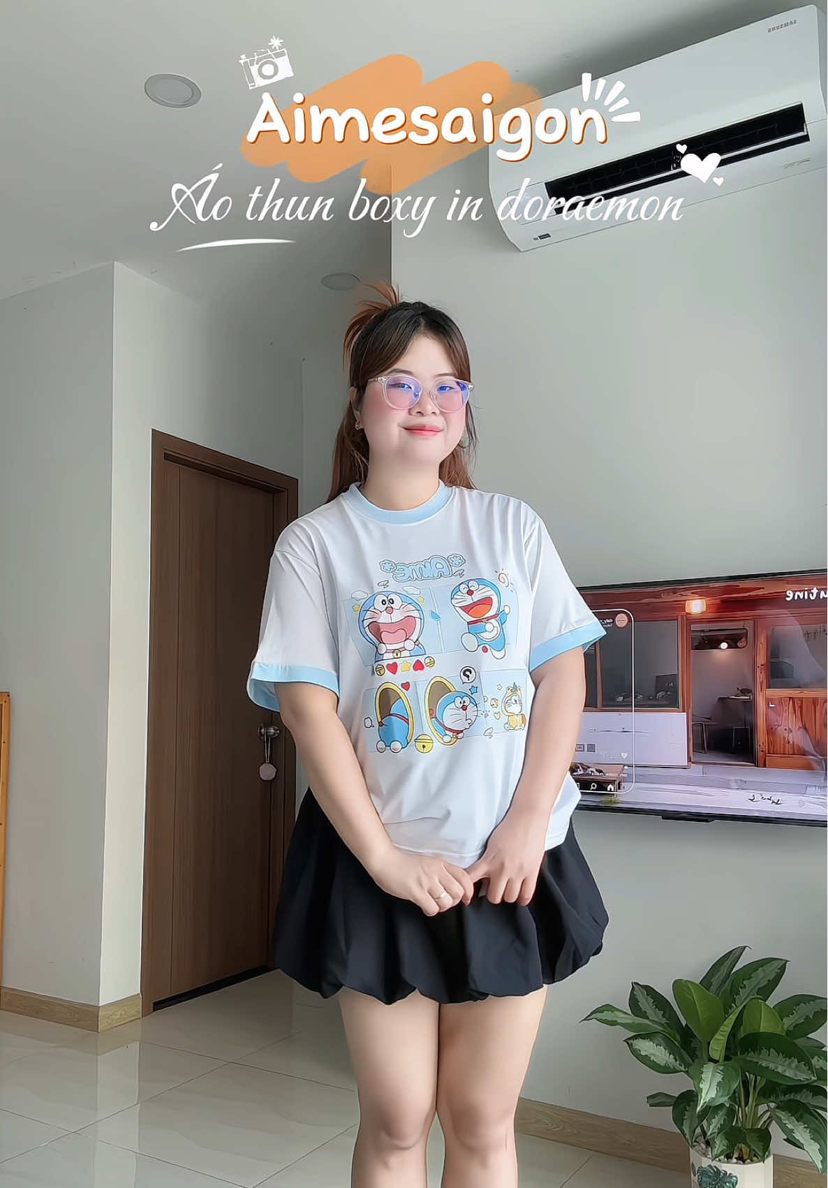 Em áo cute , dẽ thương quá nà , fan doraemon đâu rồi #xuhuong #reviewbigsize #outfit 