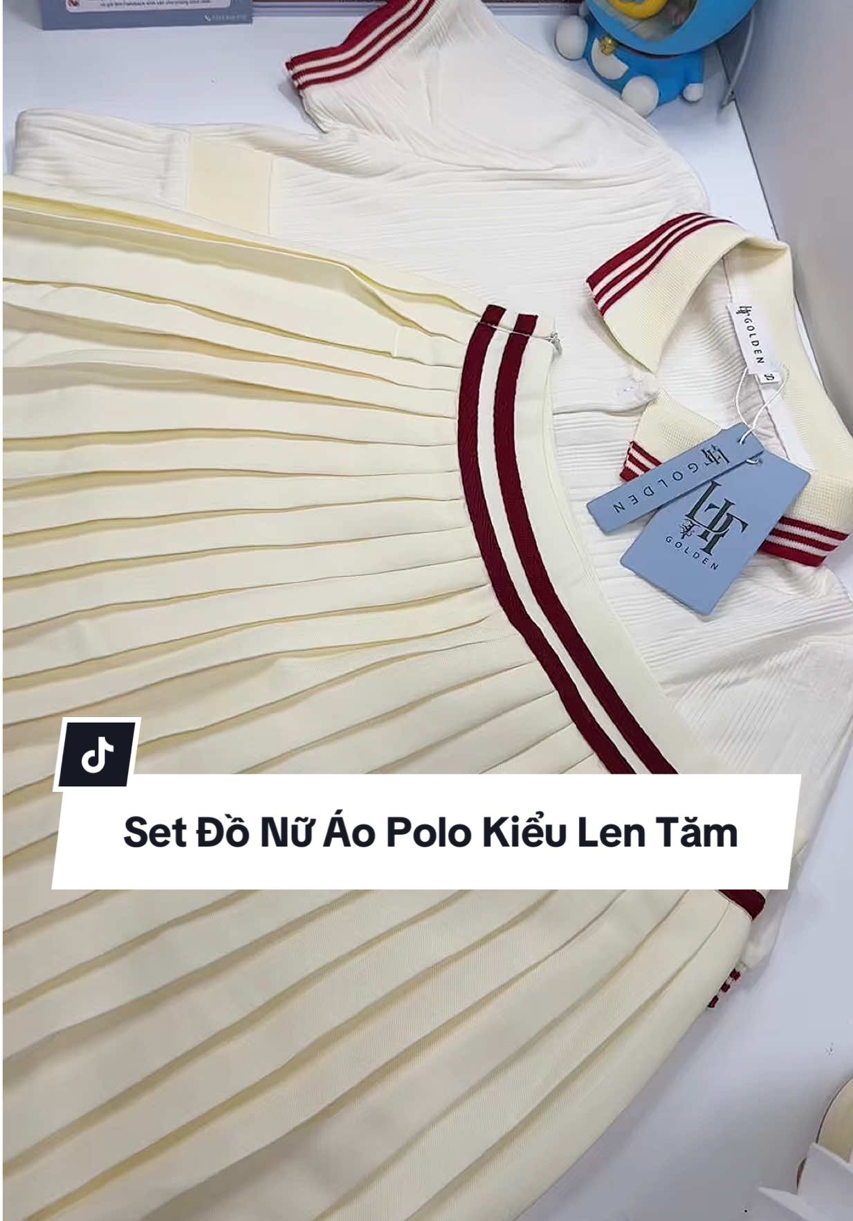 Set Đồ Nữ Áo Polo Kiểu Len Tăm #litgolden #setboxinh #setbothethao #setbo #reviewlamdep 