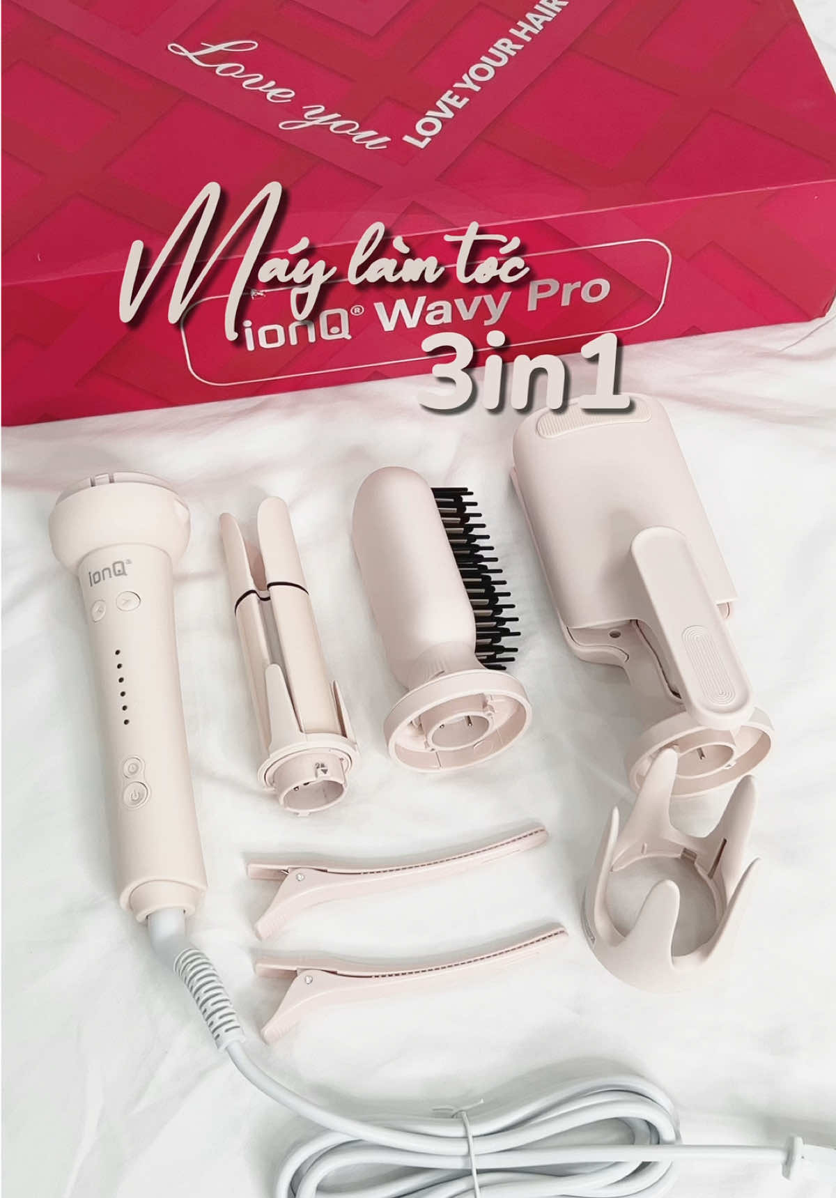 Máy làm tóc 3in1 siêu xinh #ionqvietnam #ionqwavy5in1 #mayuontoctudong #maylamxoan5in1  #maylamtoc 