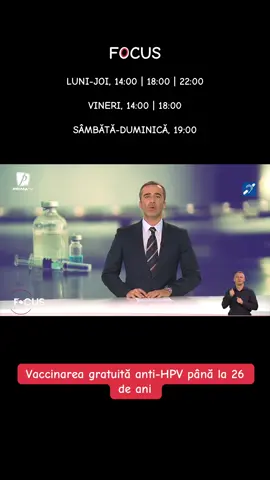 De la începutul lunii octombrie vaccinarea gratuită anti-HPV  va fi disponibilă nu doar pentru adolescenți, ci și pentru tinerii cu vârste până în 26 de ani, fete și băieți #primatv #focusprimatv