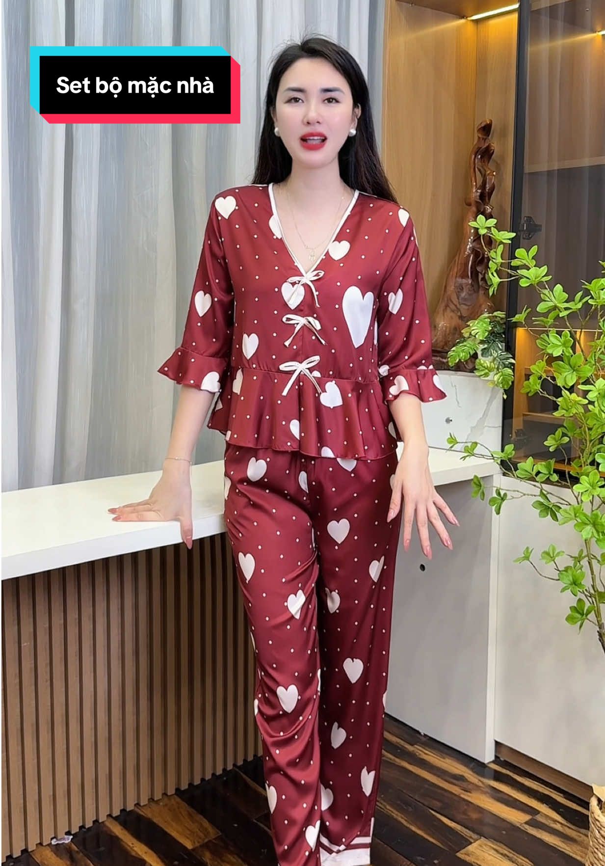 Set lụa mặc nhà thoải mái #thudongxudaily #review #setboxinh #setmacnha #donguxinh 