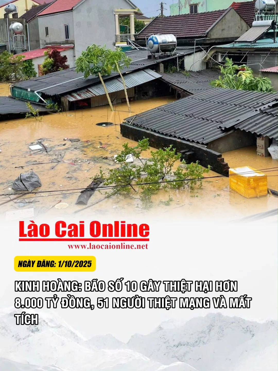 Bão số 10 gây thiệt hại hơn 8.000 TỶ đồng, 51 người thiệt mạng và mất tích #laocaionline #bualoi