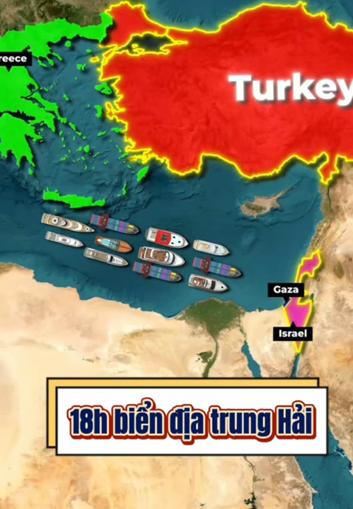 Hạm đội tàu cứu trợ toàn cầu hiện chỉ còn cách Gaza 18 giờ di chuyển, phản ứng của Israel như thế nào? #tiktoknews #usa #Israel #viral #fyp 