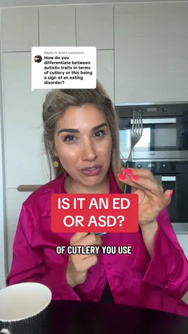 Replying to @Erin Preferences for cutlery can be linked to autism or an eating disorder.  Learn more on my podcast - what’s eating you.  Disclaimer: all videos are educational and not a substitute for medical advice.  #asd #autism #ed #mentalhealthmatters 