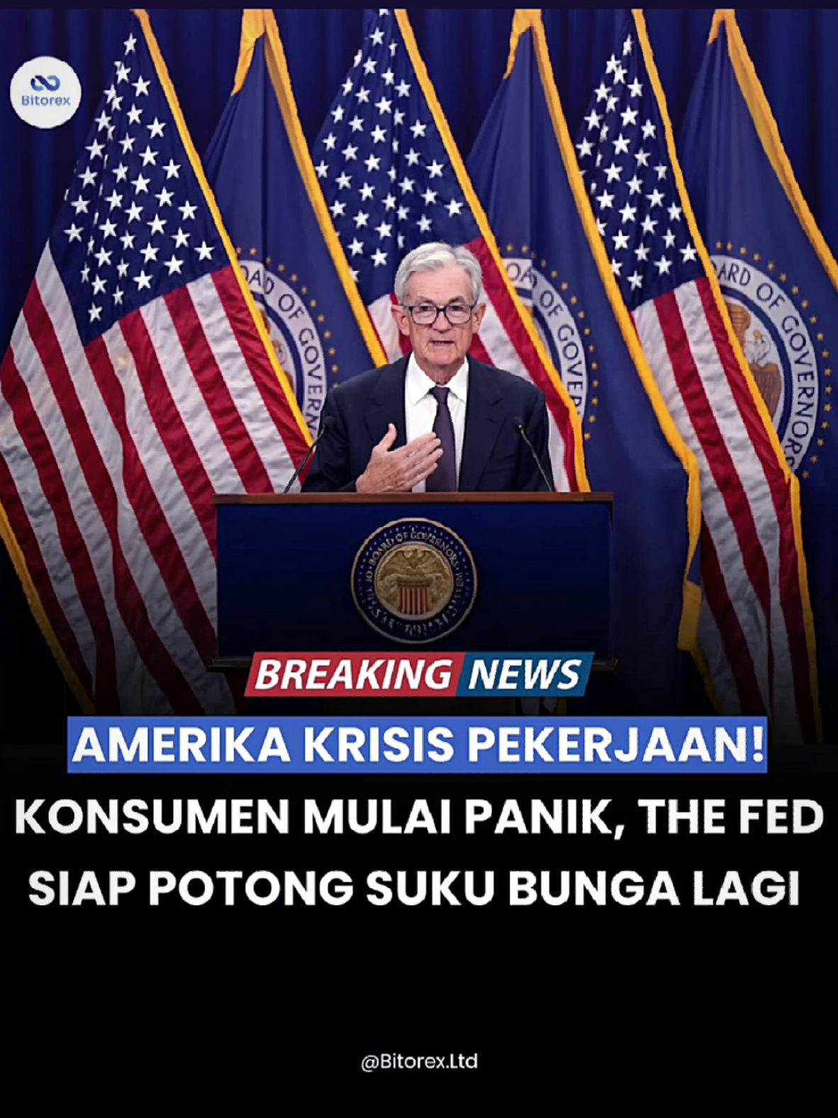 📣 BREAKING NEWS Gimana pendapat kalian guys sc: bitorex.ltd #breakingnews #fed #america 