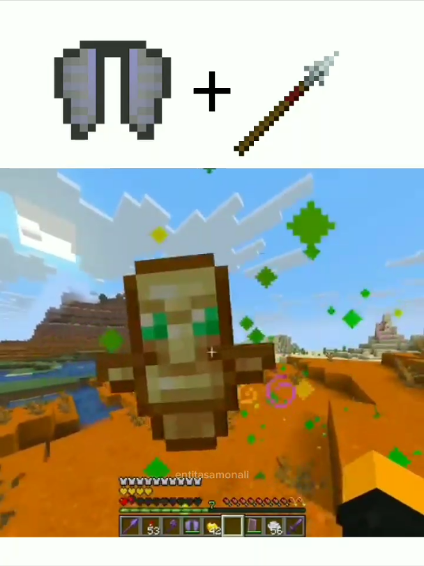 Elytra + Spear 💀 #Minecraft #meme #fyp #foryou #minecraftmemes 