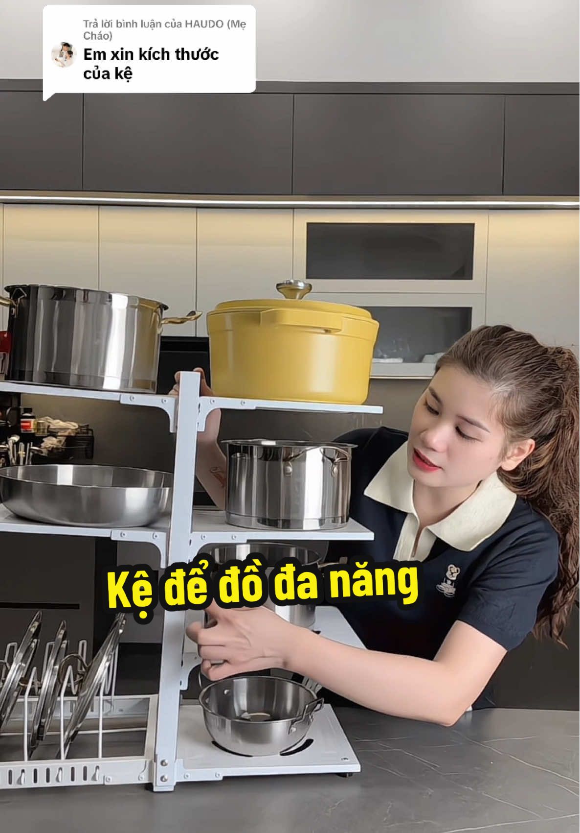 Trả lời @HAUDO (Mẹ Cháo)  Kệ để đồ đa năng để xoong nồi chảo trong bếp #kededo #kededodanang #siv 