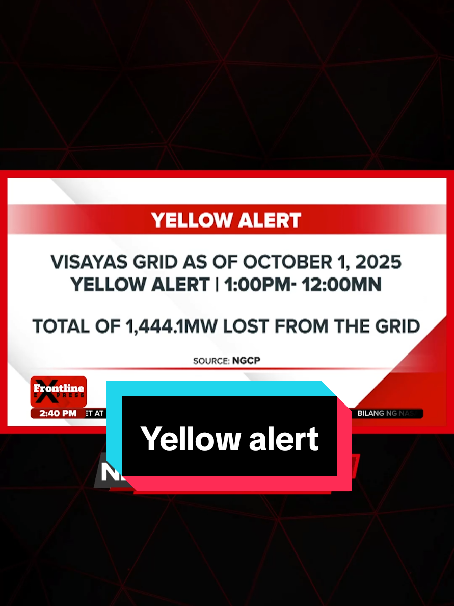 Itinaas ng National Grid Corporation of the Philippines (NGCP) ang TYellow Alert sa Visayas grid kasunod ng malakas na lindol sa Cebu. #FrontlineExpress #News5 #BreakingNewsPH 