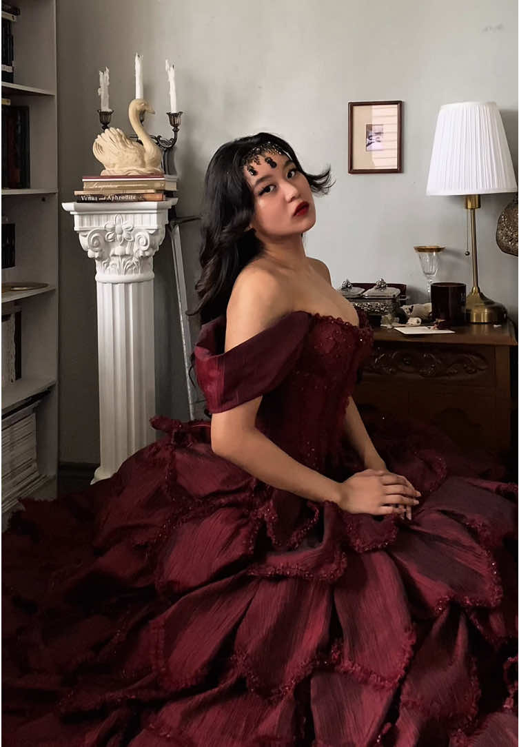 girls only want one thing and it's to wear pretty gowns and lounge about. absolutely disgusting (jk) 🥀🌙  wearing the most glamorous 'seraphina' gown from @enchantrail.gowns on IG  follow for more inspo <3 #fyp #fashiontiktok #fashion #princess #royalcore 