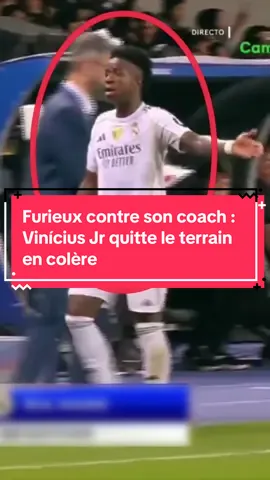 Furieux contre son coach : Vinícius Jr quitte le terrain en colère . #vini #xabialonso #furieux 
