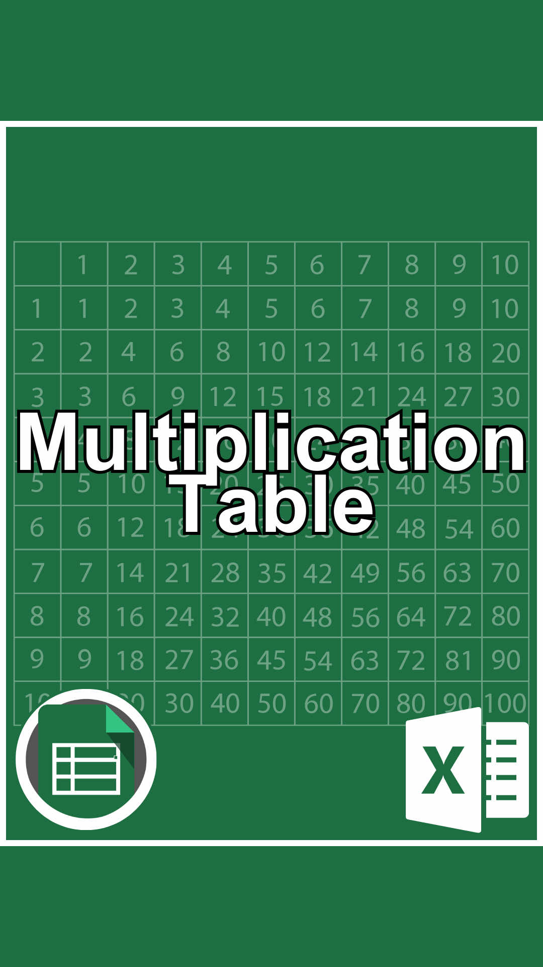 Multiplication table in just a few seconds in Excel 💯 #cheatsheets #excel #exceltips #googlesheets #spreadsheet 