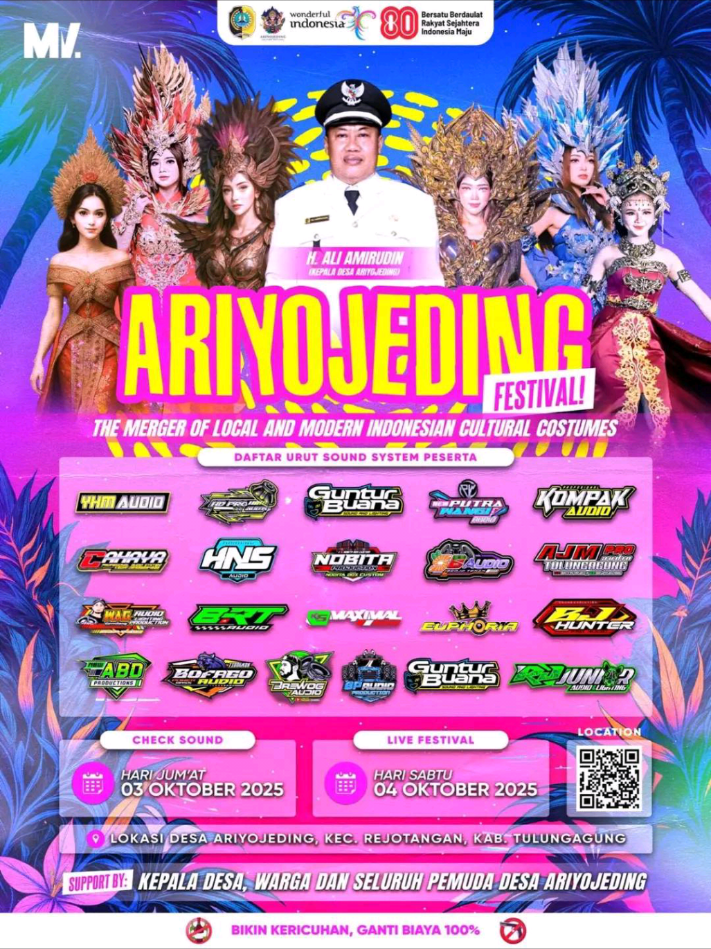 ARIYOJEDING CARNIVAL 🎊🎊  Spesial Seni Dan Budaya  🗓️ cek sound tgl 3 Oktober karnaval tgl 4 Oktober 2025 📍 desa ariyojeding kec. Rejotangan Tulungagung  📢 Ojo lali disimpen Ben Ndak kliwatan bolo 🔥  #karnavalsoundsystem  #karnaval  #tulungagung 