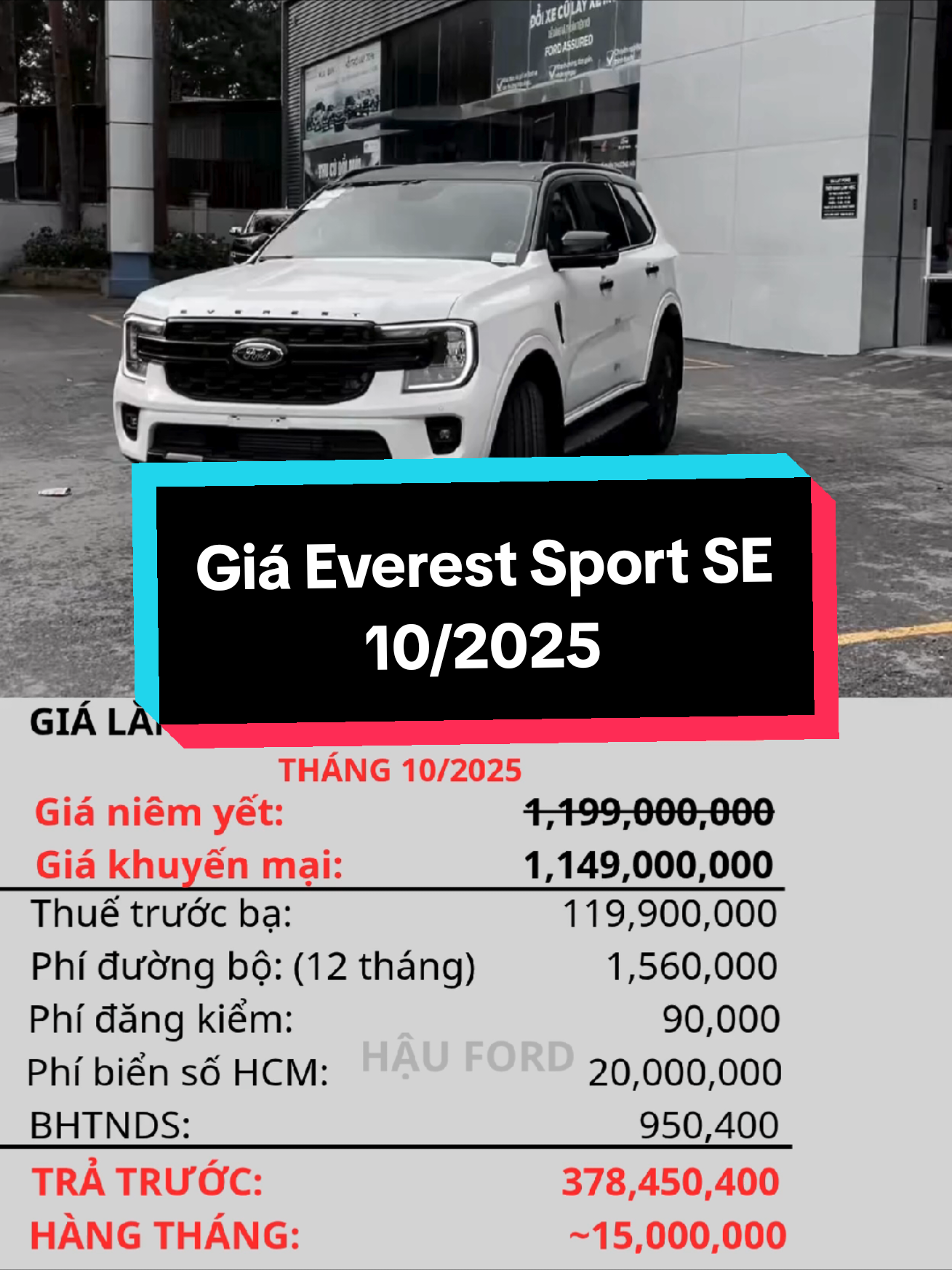 Cập nhật giá Everest Sport Special Edition 10/2025 - Hỗ trợ đăng ký bấm biển - Hỗ trợ xem xe lái thử tận nhà - Hỗ trợ ngân hàng 90% giá trị xe - Giao xe tận nhà #ford #fordeverest #everest #everestse