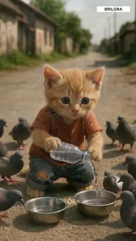 Poor kitten ‘No Water, No Life’ 💧 emotional story ❤️    #BRILORA #shorts #aicat #poorcat #sadcat