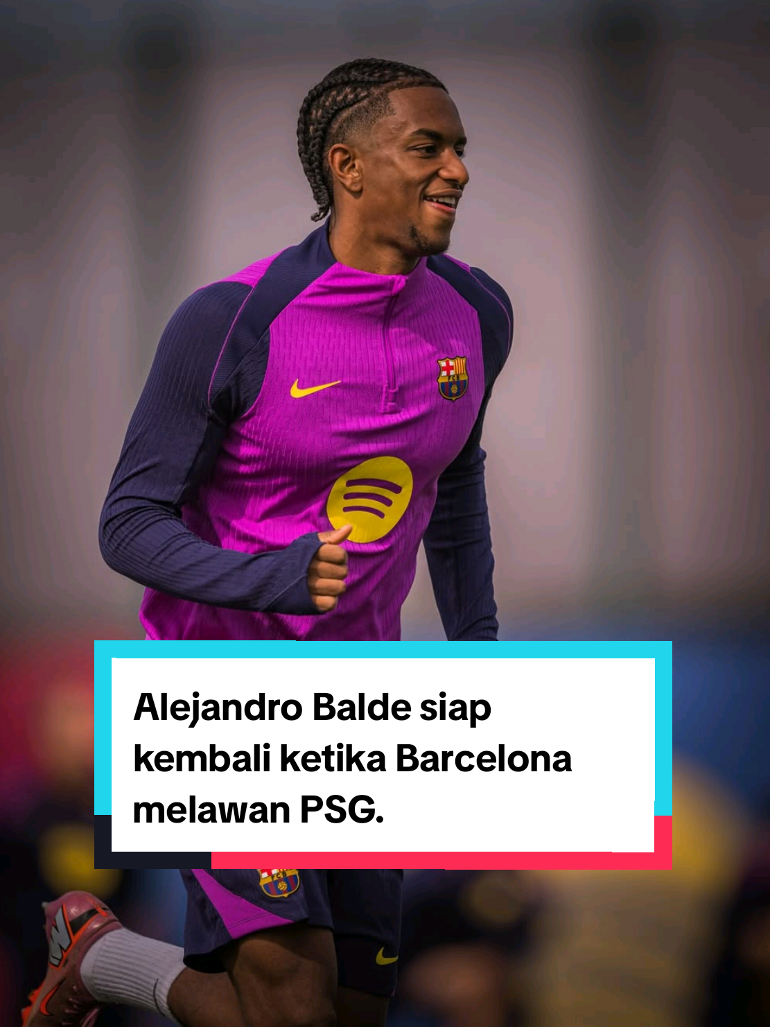 Alejandro Balde siap kembali ketika Barcelona melawan PSG.  #barcelona #alejandrobalde #championsleague #parissaintgermain #football 