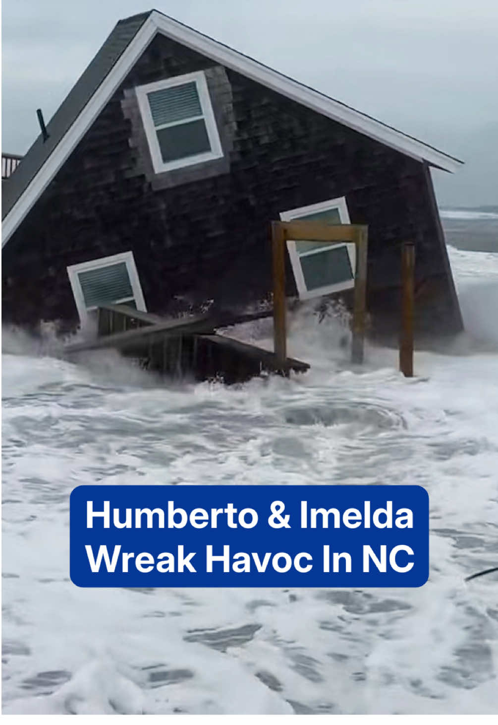 Even without making landfall, hurricanes Humberto and Imelda caused plenty of damage along North Carolina's Outer Banks, collapsing homes and dragging them into the ocean. #TheWeatherChannel #fyp #hurricane #hurricaneseason #northcarolina #outerbanks #collapse #ocean #weathertok #weatherchannel 