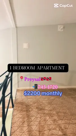 🇹🇹Preysal Apartment for Rent! ✨ 1 Bedroom 🏡💲 $2,200/month | ❄️ Fully AC | 🚗 2 Parking | 🔒 Remote Gate 🛁 Hot & Cold Bath | 🧺 Private Laundry area | ✅ Pump & Tanks 📍 Prime  location — close to food, schools & more! 📞 Call/WhatsApp 743-1720 to view today! #fyp #trinidad #viral #rental #trend 