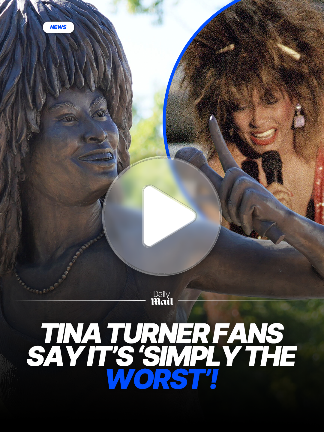 Tina Turner was known as 'the Queen of Rock 'N Roll' but many fans think that the latest tribute to her will have her rolling in her grave. The music icon - who passed away aged 83 in 2023 - was the subject of a new statue in her hometown of Brownsville, Tennessee which has left many furious. The 10-foot-tall bronze sculpture depicts the legend singing and dancing in a mini dress and was unveiled as part of the town's annual Tina Turner Heritage Days. The sculptor told ABC News his goal was to capture Turner's powerful presence as he likened her hair to the 'mane of a lion.' Hit the link to find out more #funny #singer #music #art