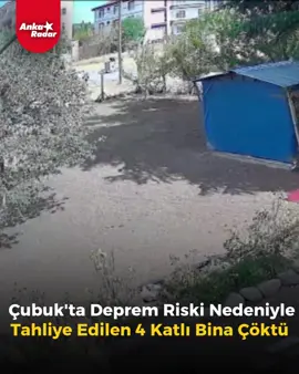 Ankara'nın Çubuk ilçesinde deprem riski nedeniyle bir süre önce tahliye edilen 4 katlı bina çöktü. Yıldırım Beyazıt Mahallesi Deruni Sokak'ta 4 katlı kullanılmayan binanın çöktüğü ihbarı üzerine bölgeye itfaiye, AFAD, sağlık ve emniyet ekipleri sevk edildi. Ekipler, enkaz çevresinde güvenlik önlemi aldı. Arama kurtarma köpeklerinin de katılımıyla yapılan tarama çalışmasında, enkazda kimsenin bulunmadığı tespit edildi. Olay yerine gelen Çubuk Kaymakamı Vehbi Bakır ve Belediye Başkanı Baki Demirbaş, incelemelerde bulundu, yetkililerden bilgi aldı. Binanın daha önce yapılan testlerde depreme dayanıksız olduğunun belirlendiği, bu nedenle boşaltıldığı öğrenildi.