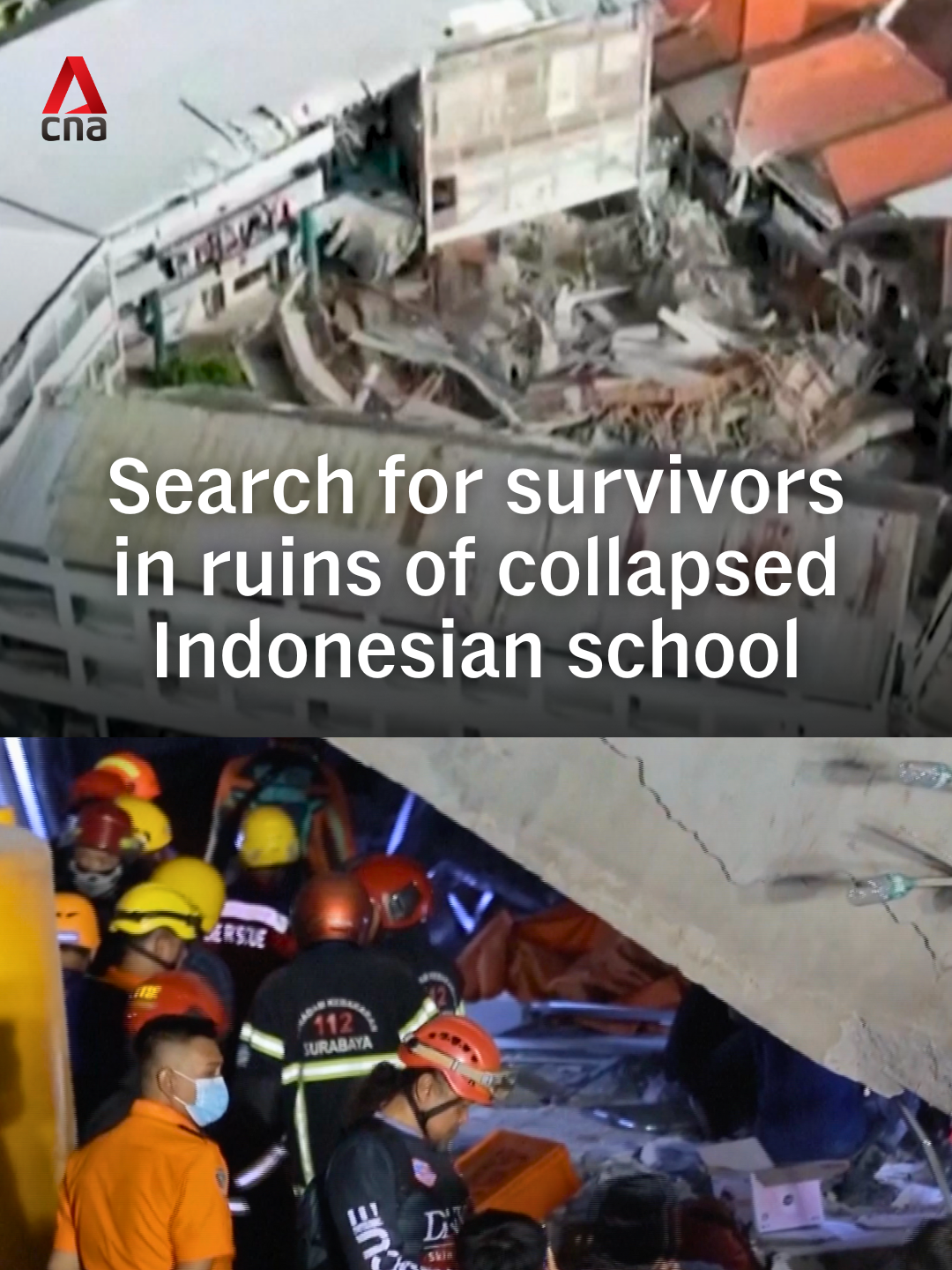 Time is running out for rescuers to find survivors trapped in the rubble of an Islamic boarding school that collapsed on Monday (Sep 29) in Indonesia. With the 72-hour golden window for survival nearing its end, three bodies have been recovered and scores of students are still believed trapped under the rubble.  #indonesia #indonesianews