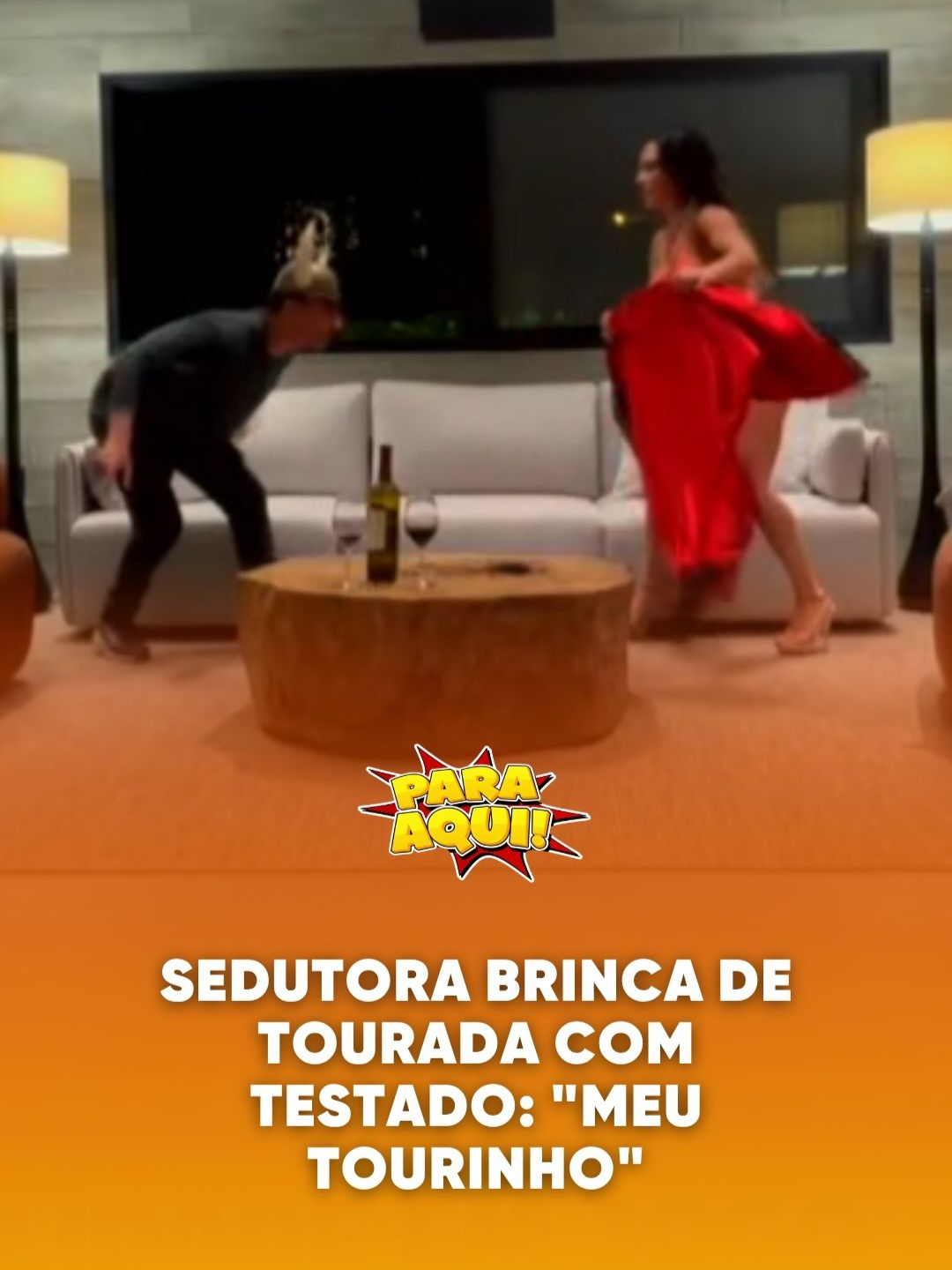Sedutora brinca de tourada com testado: 