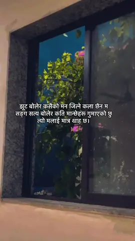 झूट बोलेर कसैको मन जित्ने कला छैन म सङ्ग सत्य बोलेर कति मान्छेहरू गुमाएको छु त्यो मलाई मात्र थाह छ।#keepsupporting🙏 #grow #foryourpage #growmyaccount #feelings 