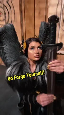 Go Forge Yourself at the DrunkenSmithy #valkyries #drunkensmithy #blacksmith #customswords 