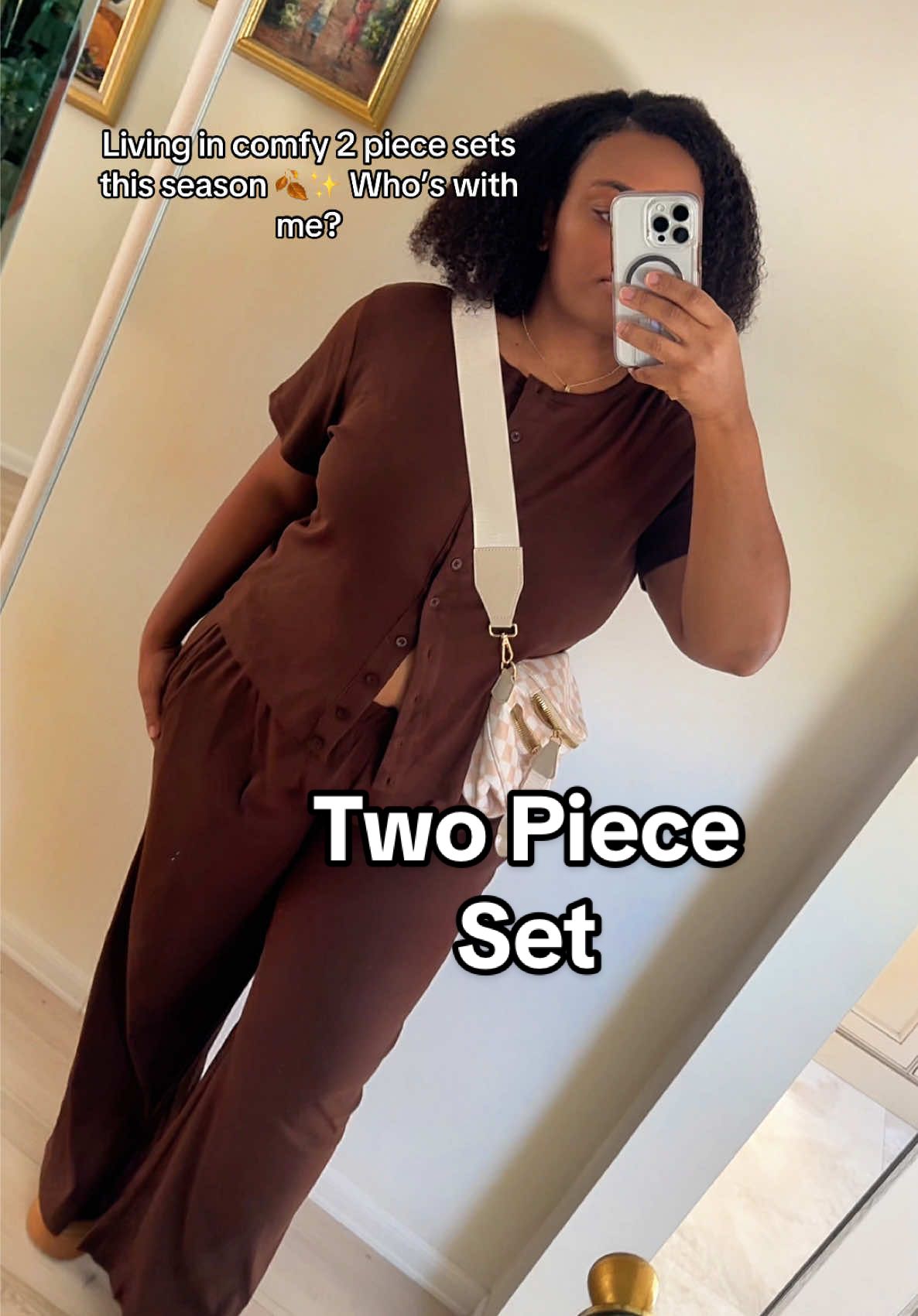 We love a cute two piece set that feels like pajamas! #katchme #twopieceset #fallsale #matchingset 