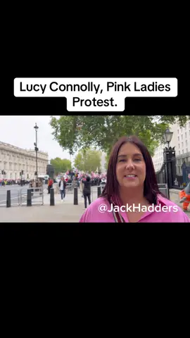 Lucy Connolly told me she came out to the Pink Ladies protest today outside Downing Street to show her support, and let them know “how proud of them” she is. She added it was a “really unintelligent argument” to paint all of the protesters as “racist or xenophobic” #british #pink #ladies #protest #fyp 