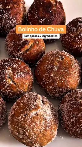 COMO FAZER BOLINHO DE CHUVA SIMPLES E FÁCIL, COM APENAS 4 INGREDIENTES! 2- XÍCARAS DE FARINHA DE TRIGO 1/2- MEIA XÍCARA DE LEITE  1/2- MEIA XÍCARA DE AÇÚCAR  1- COLHER DE SOBREMESA DE FERMENTO EM PÓ  1- COLHER DE SOBREMESA DE CANELA #bolinho #bolinhodechuva 