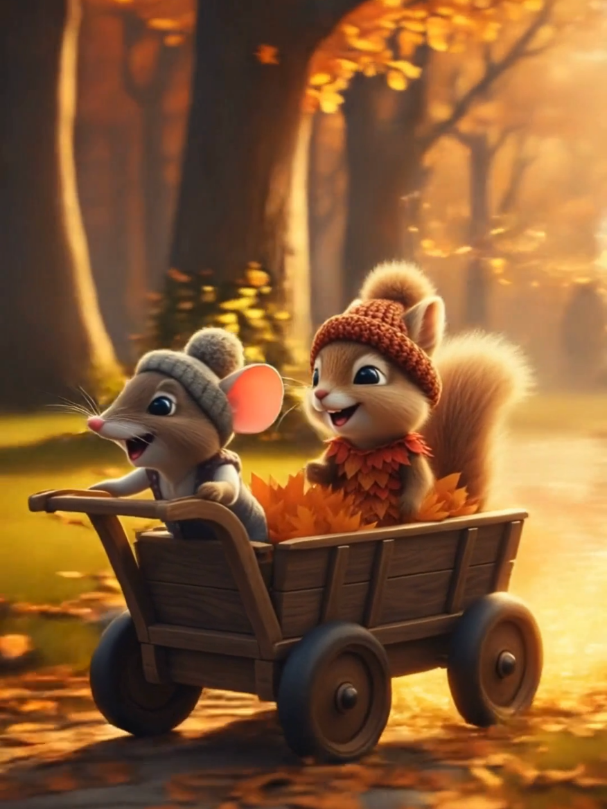 Welcome autumn vibes 🍂 🍁 #cuteanimals #aivideo #jemurmurevibes #squirrel #happyday 