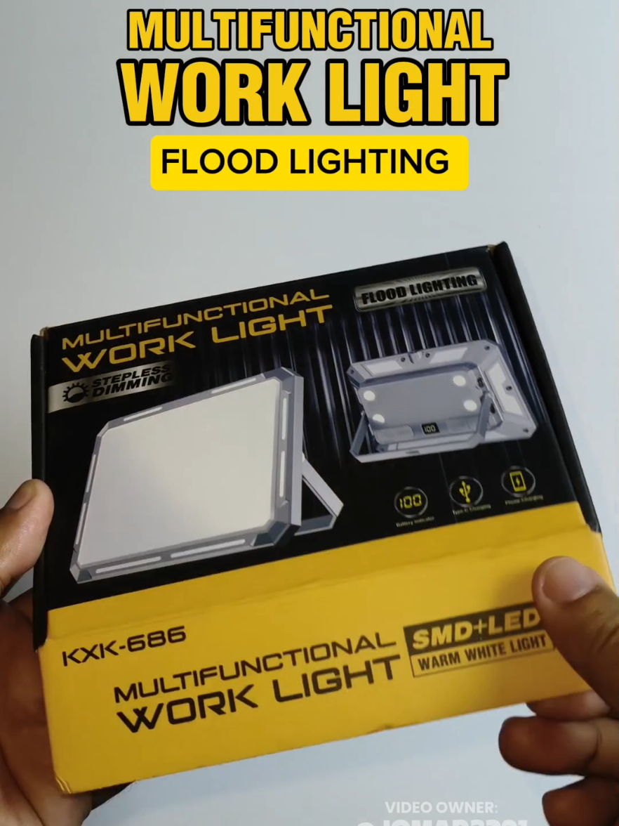 ✨ Multifunctional Work Light Flood Lamp – Super liwanag, rechargeable, may stepless dimming at battery indicator! Perfect sa camping, emergency, at kahit blackout sa bahay. 🔦💡 #WorkLight #EmergencyLight #CampingEssential #BudolFinds 