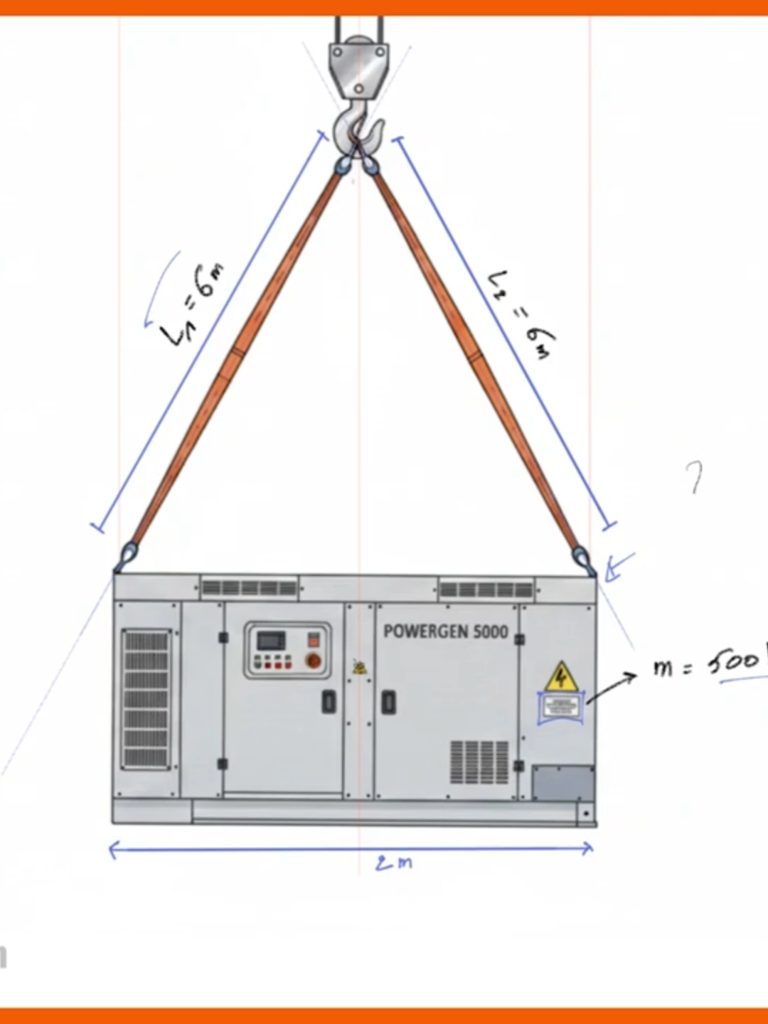 TUTO COMPLET : APPRENEZ À CALCULER LA TENSION DANS VOS ÉLINGUES ! Arrêtez de deviner sur les chantiers ! Voici le tutoriel DÉFINITIF pour apprendre à calculer la force exacte dans vos élingues de levage. Maîtrisez ces calculs simples pour garantir une sécurité maximale et éviter la catastrophe. On prend un cas concret pour tout comprendre : une charge de 500 kg, des élingues de 6m, et 2m d'écartement. C'est parti ! Étape 1 : Calculez le POIDS RÉEL La première erreur est de confondre la masse (kg) et le poids (Newtons). Vos élingues luttent contre le poids, la vraie force. C'est la base de tout #calculdetension. Formule : Poids = Masse × 9,81 Calcul : 500 kg × 9,81 = 4905 Newtons (N). C'est cette force qui tire tout vers le bas. Étape 2 : Trouvez la HAUTEUR VERTICALE (H) C'est la distance entre le crochet de la grue et les points d'attache. On la trouve avec le théorème de Pythagore. Formule : H = √(Longueur élingue² - demi-écartement²) Calcul : H = √(6² - 1²) = √35 ≈ 5,91 mètres. Cette mesure est la clé pour le calcul rapide ! Étape 3 : Calculez la TENSION (La Méthode Rapide du Chantier) Oubliez les angles compliqués pour une vérification terrain ! Voici la formule la plus pratique, l'#astucedechantier que tout pro doit connaître. Formule : Tension = (Poids / 2) × (Longueur élingue / Hauteur) Calcul : Tension = (4905 N / 2) × (6 m / 5,91 m) ≈ 2487 Newtons. Dans cette configuration sûre, chaque élingue subit une force de 2487 N. Simple et efficace ! Le CALCUL CHOC qui explique la RUPTURE ! Maintenant, vous allez comprendre pourquoi un grand angle est MORTEL. Imaginons que l'angle avec la verticale passe à 60° (soit un angle total de 120° entre les élingues). La formule trigonométrique est : Tension = (Poids / 2) / cos(60°). Calcul : Tension = (4905 / 2) / 0,5 = 4905 Newtons ! Le résultat est sans appel : la tension a DOUBLÉ ! Chaque élingue supporte maintenant le POIDS TOTAL de la charge. C'est la recette parfaite pour un accident. Un angle trop grand est un multiplicateur de force caché et extrêmement dangereux. Vous savez maintenant calculer la tension réelle pour toujours choisir la bonne Charge Maximale d'Utilisation (CMU) et garantir un #levagesécurisé. Ce n'est pas de la magie, c'est de la physique ! Partagez ce savoir qui peut sauver des vies. Suivez-nous pour plus de tutos ! Quelle est la plus grande charge que vous ayez eu à lever ? Racontez-nous en commentaire ! 👇 #tutoriel #sécuritélevage #levage #grue #grutier #btp #chantier #ingénieur #physique #prévention #apprendresurtiktok #fyp #pourtoi #mustapha_akaabouch #akaabouch #CSP