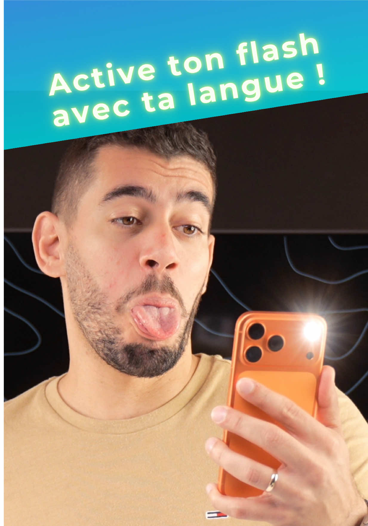 Qui savait ça ?? On peut activer le flash de l’iPhone avec la langue !!! #astuceiphone #iphone #ios26 #astucesiphone #tiktokacademie 