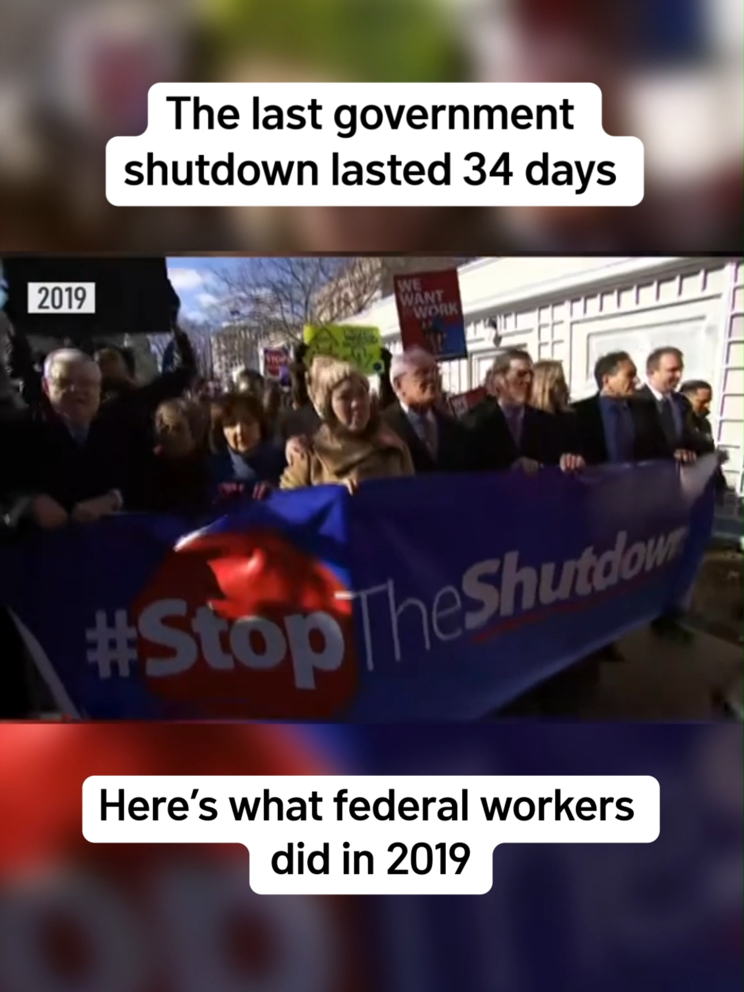 Here's a look at what federal workers did when the government shut down for a record-breaking 34 days. The shut down ran from Dec. 21, 2018 to Jan. 25, 2019. #dmvtiktok #districtofcolumbia #washingtondc #dctiktok #DMVnews #DMVtiktok #DCnews #virginia #maryland #governmentworkers #governmentshutdown #fedworkers