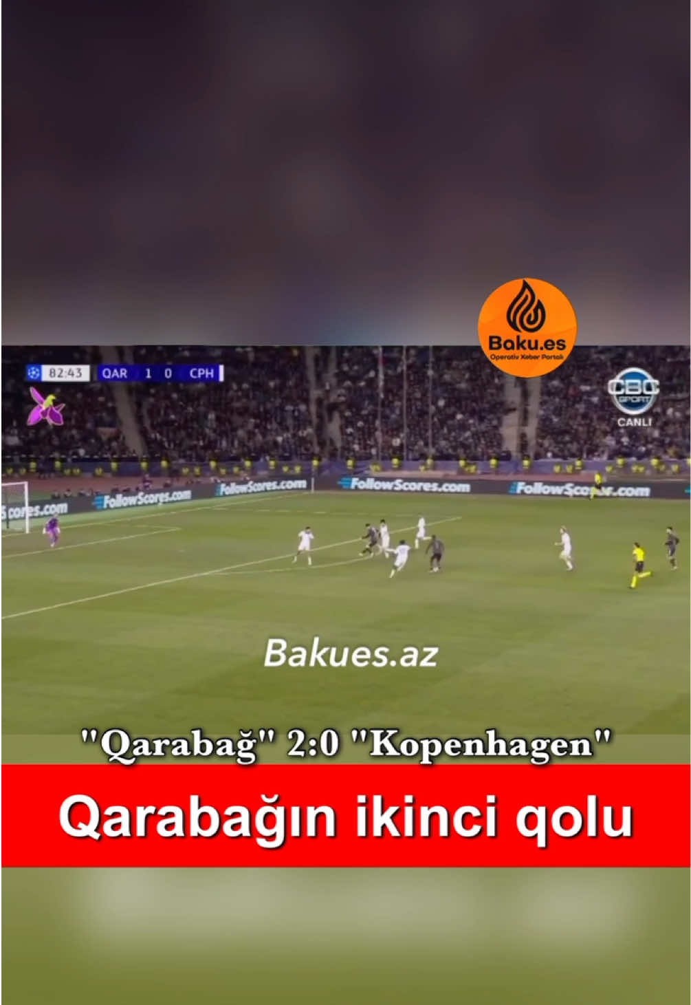 Addadi 83-cü dəqiqədə hesab arasındakı fərqi artırır. #fkqarabagh 