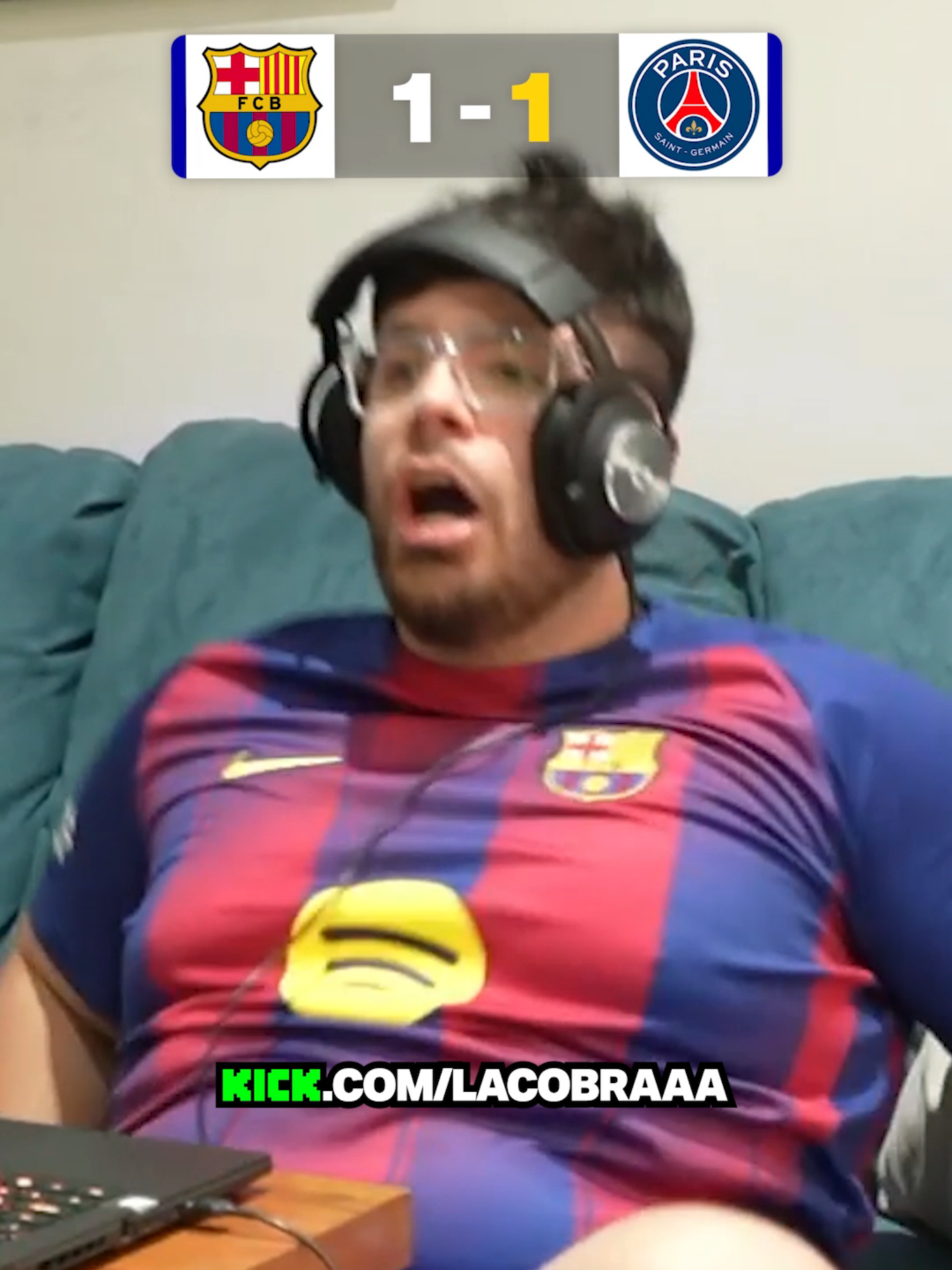 REACCIÓN BARCA 1-1 PSG #lacobra
