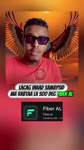 App ka FIBER AL la soo dega oo Dhalinyaro Fursadaan ka faa'iidaysta si aad lacag uga samaysaan social media #fyp #somalitiktok #trend #creatorsearchinsights 