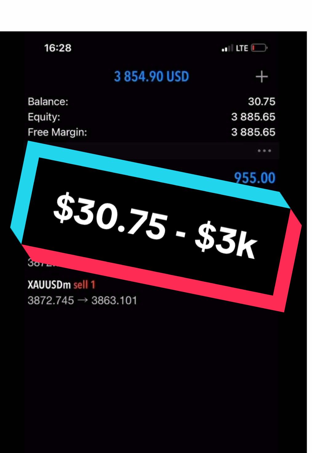 Flipped $30.75 to $3k in 10 minutes #forex #fyp #forextrading #tiktoktrending #tiktoknow 