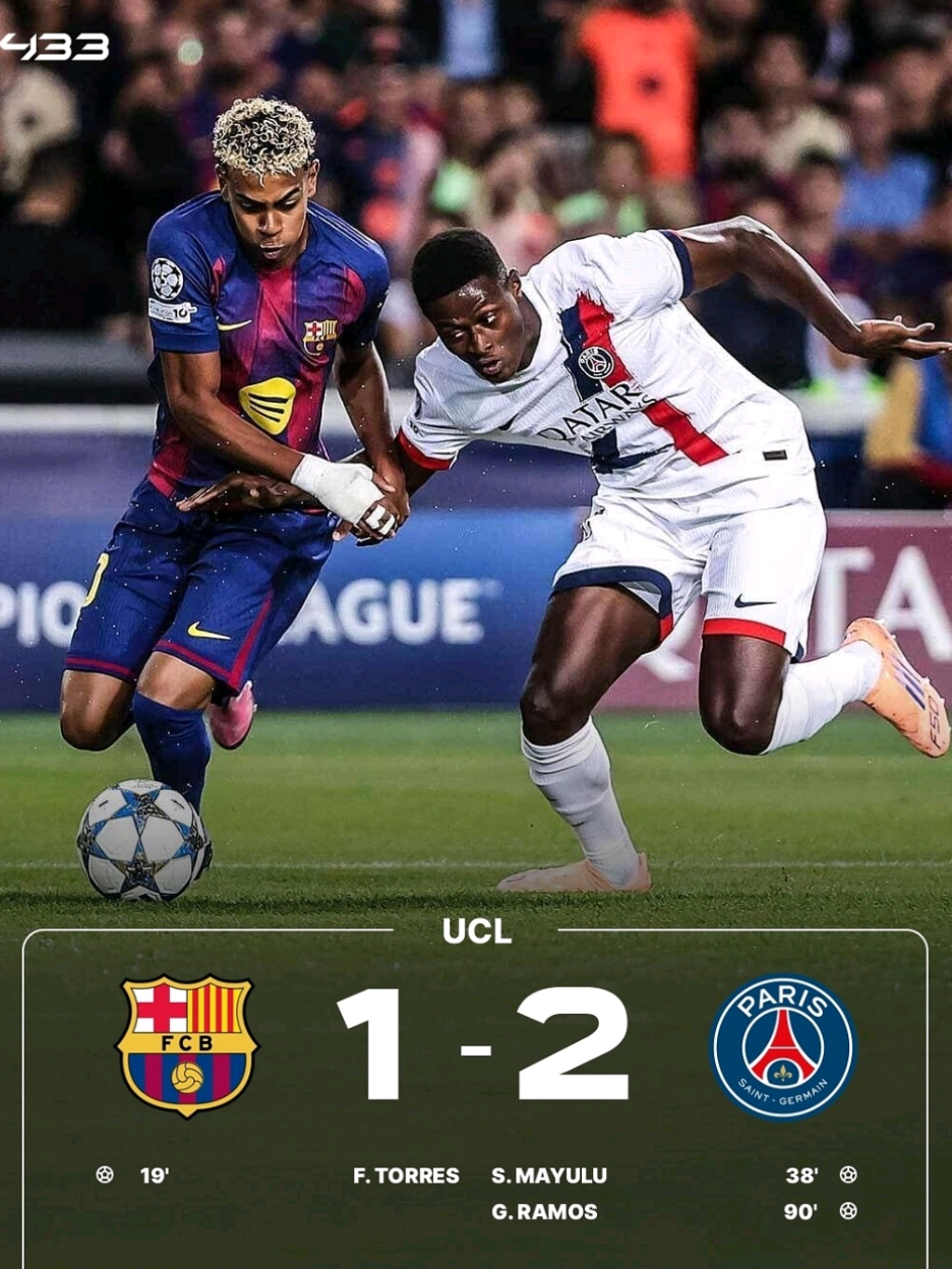 FT: KING PSG 2-1 BARCA 😅 Barcelona terbungkam dikandang sendiri lawan sang Juara bertahan ucl, PSG tanpa Dembele tetap kuat pak🥶 . #psg #barcelona #ucl #championsleague 