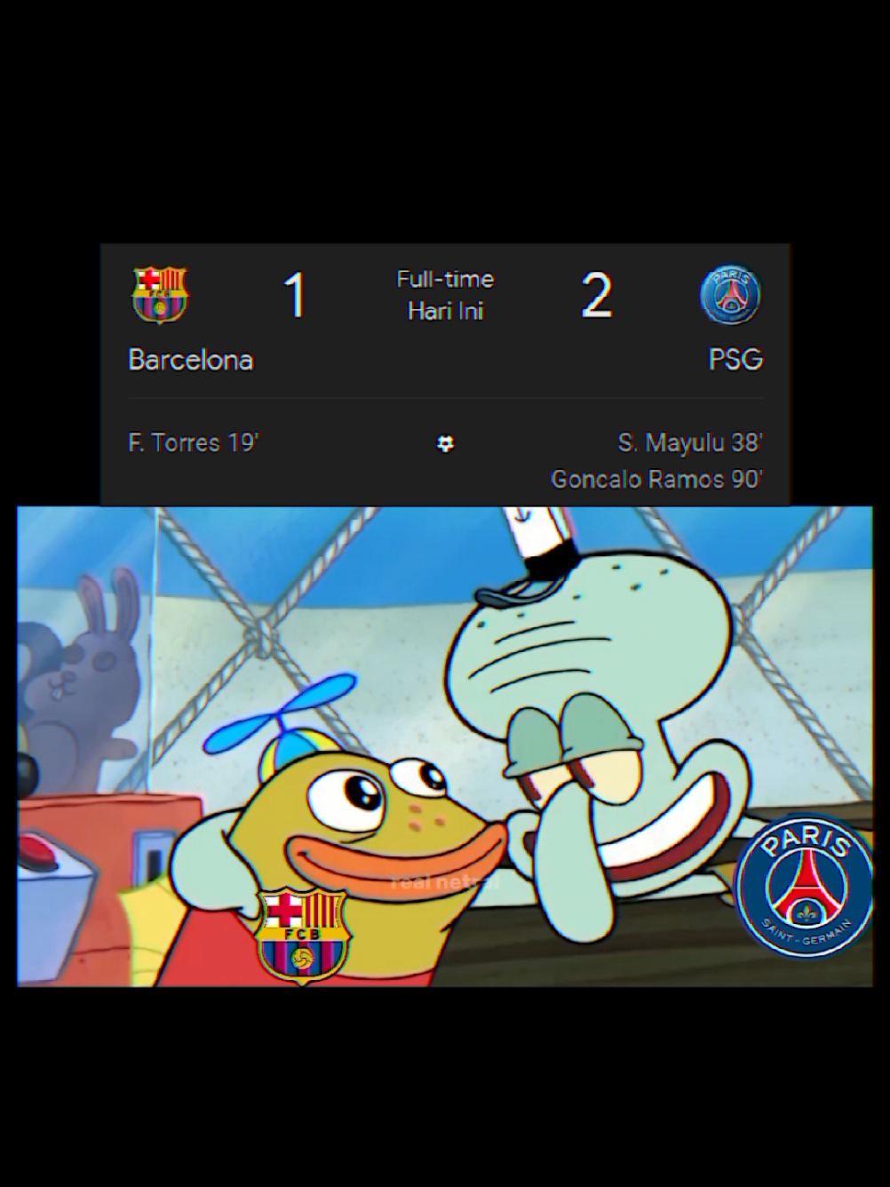 Barcelona kena Remontada PSG🤭 Madrid✔️ Barca✔️ duo raksasa LaLiga pernah ditumbangkan oleh PSG👏🔥 Barcelona kena comeback PSG menjadi Skor 1-2 setelah Goncalo Ramos cetak gol menit 90'👏 #uefa #uefachampionsleague #ucl #ligachampions #barcelona #barca #parissaintgermain #psg #barcelonavspsg #psgvsbarcelona #sennymayulu #mayulu #goncaloramos #nunomendes #ferantorres #lamineyamal #yamal #fypツ #fyp 