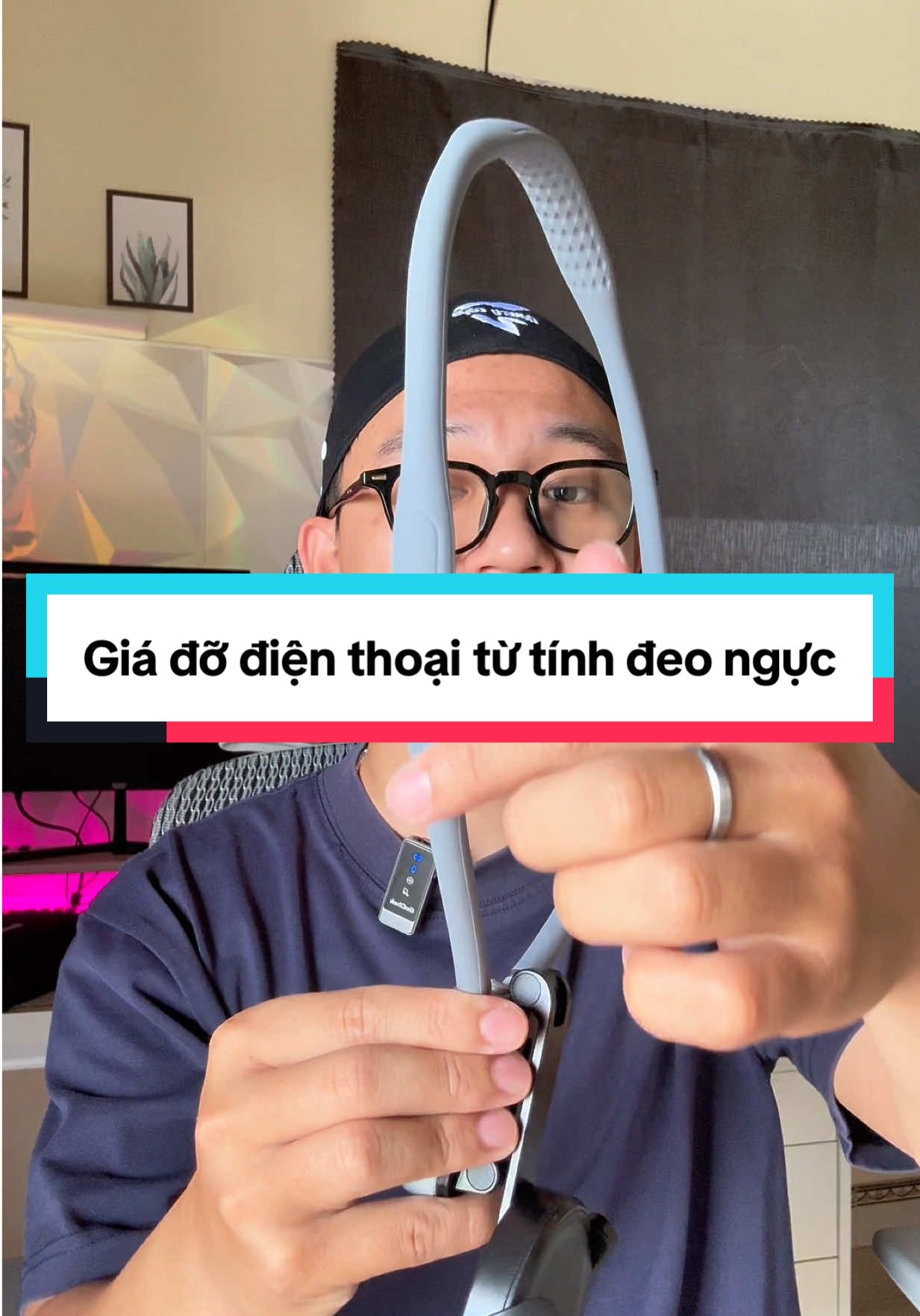 Giá đeo điện thoại trước ngực từ tính #giadodienthoai #quayvideobangdienthoai #giadodienthoaixemay 