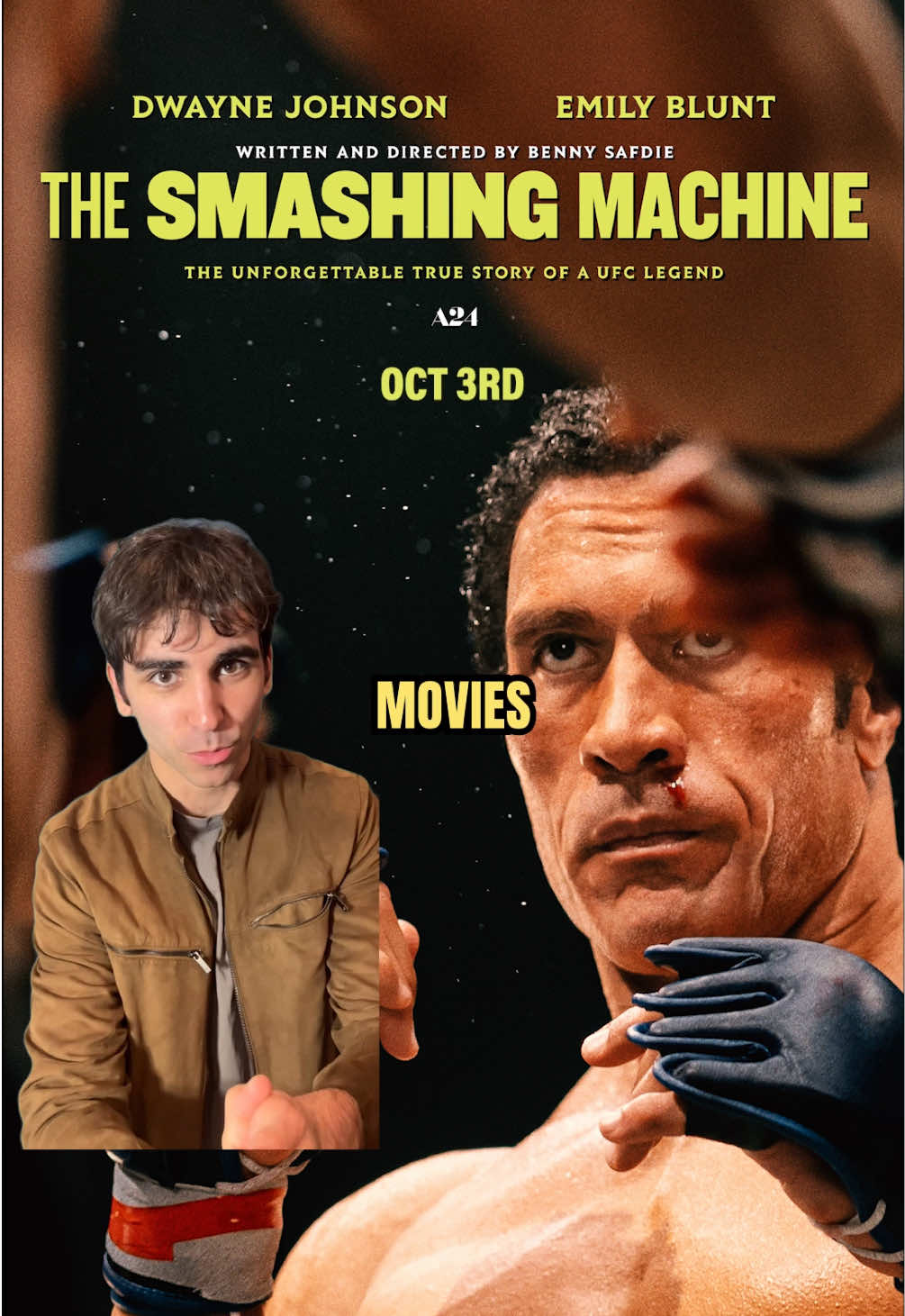 Not just another sports movie.. The Smashing Machine is an MMA story that packs a punch with real depth👊 Gotta catch it on the biggest screen you can find!💪🏻 #thesmashingmachine #dwaynejohnson @A24 #a24partner #ad 