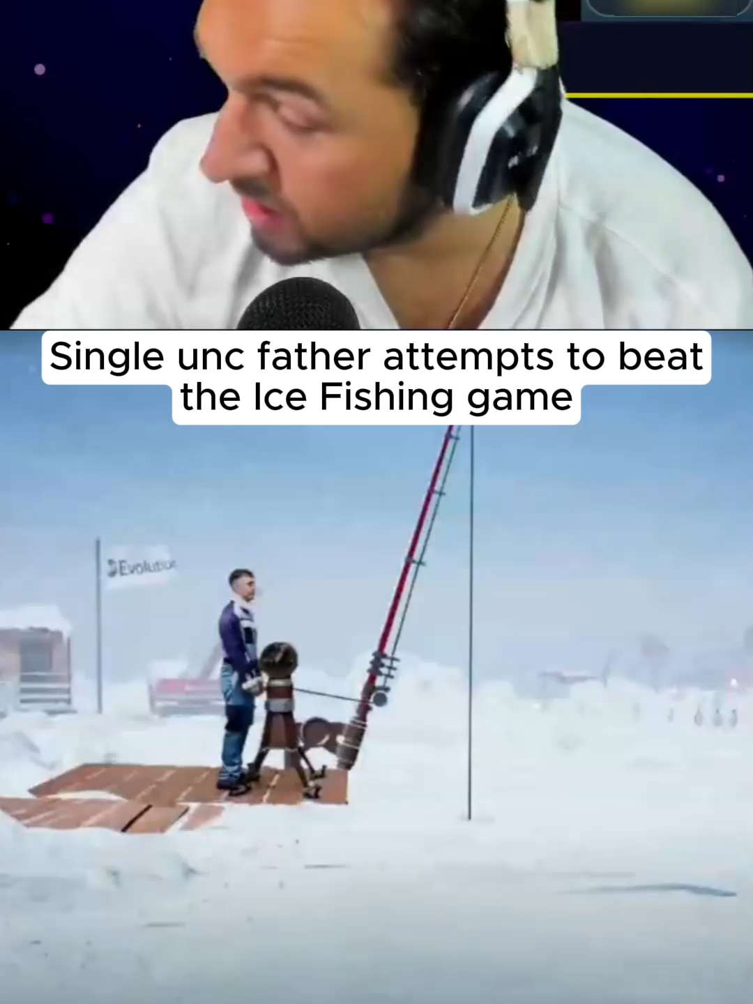 Single unc father attempts to beat the Ice Fishing game 😭 #kickstreaming