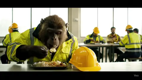 Lunch Time Ka Tamasha 🍛 Bandar vs Safety Officer #LunchScene #BandarComedy #SafetyOfficer #MessRoomDrama #Foryou 