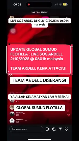 YA ALLAH..MEREKA KENA ATTACK!😭 SEBARKAN KORANG!!!!! DOAKAN MEREKA SELAMAT!!! #globalsumudflotilla #sumudflotilla #livesos #fyppppppppppppppppppppppp #fyp 
