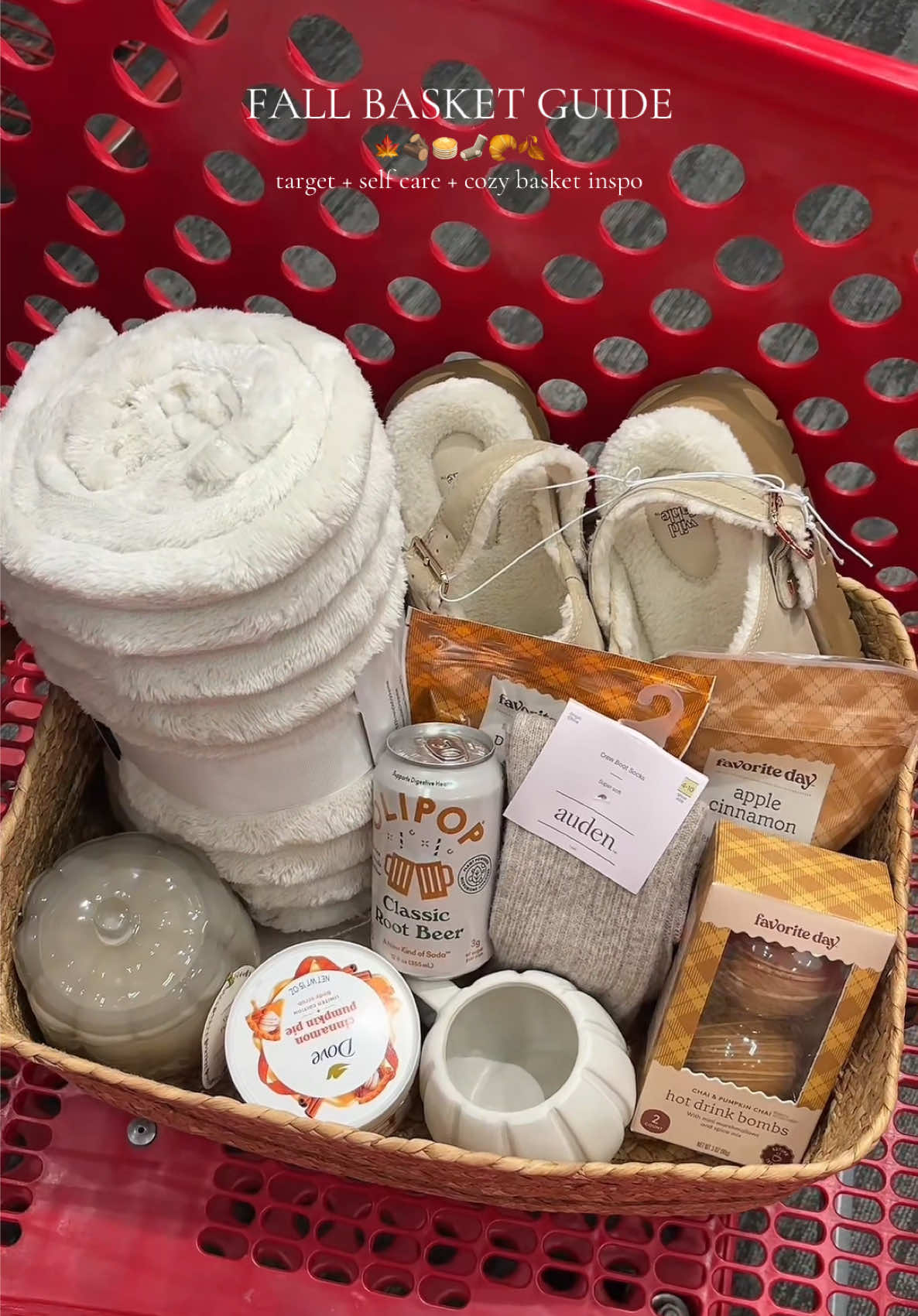 let’s make the perfect fall basket 🍁🪵🥞🧦🥐🍂 #fallbasket #boobasket #targetshopping 